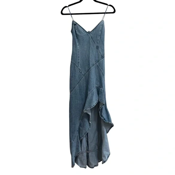NEW NWOT Amanda Uprichard Symone Strapless Denim Maxi Dress In Cielo Blue - Picture 2 of 8